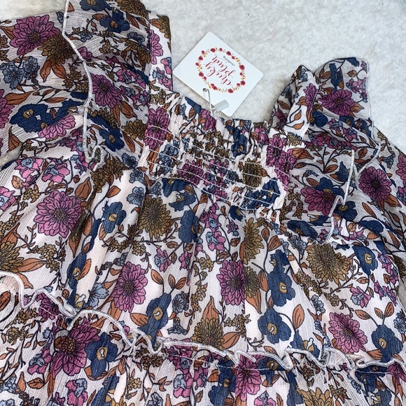 NWT Cheeky Plum Brielle Shimmer Dress Violet Fields 18-24M - Picture 5 of 14